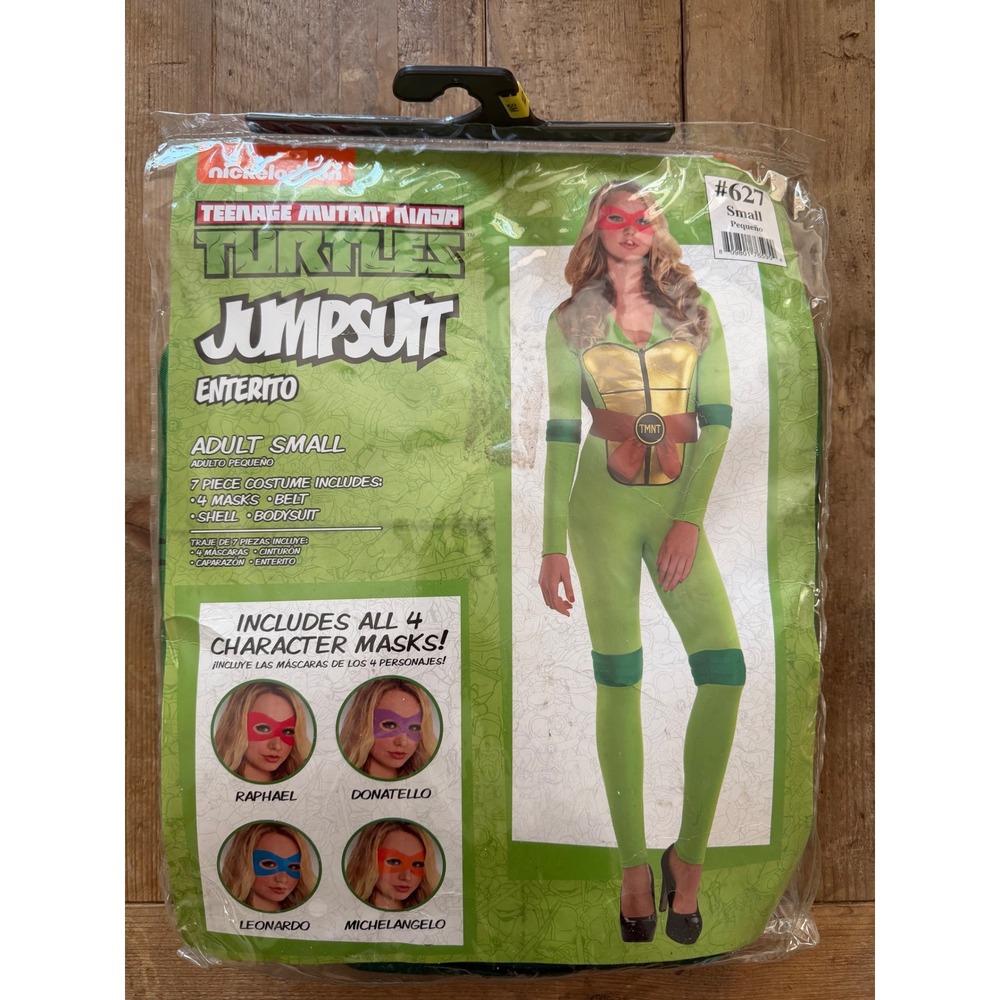 Nickelodeon TMNT Ninja Turtles Womens Small Complete Costume 7pc Jumpsuit New